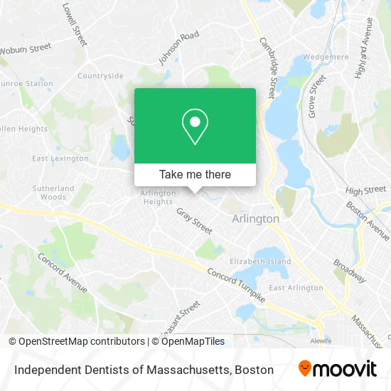 Independent Dentists of Massachusetts map