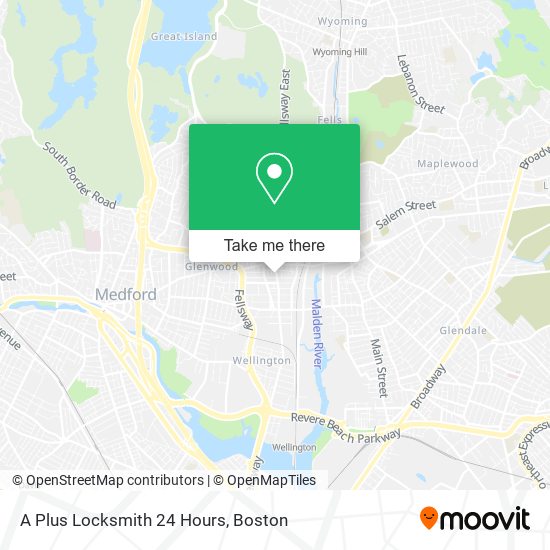 A Plus Locksmith 24 Hours map
