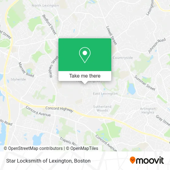 Star Locksmith of Lexington map
