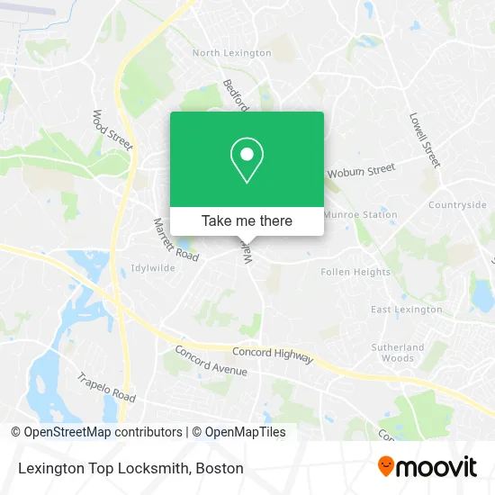 Lexington Top Locksmith map