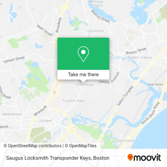 Saugus Locksmith Transponder Keys map