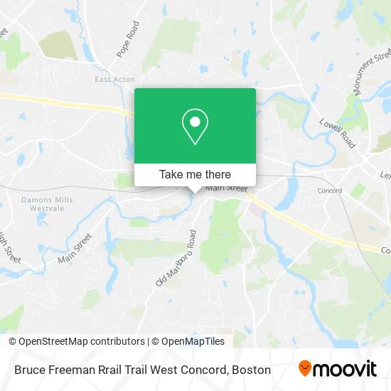 Mapa de Bruce Freeman Rrail Trail West Concord
