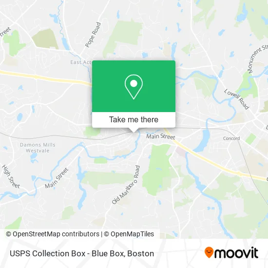 Mapa de USPS Collection Box - Blue Box