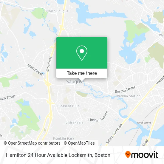 Hamilton 24 Hour Available Locksmith map