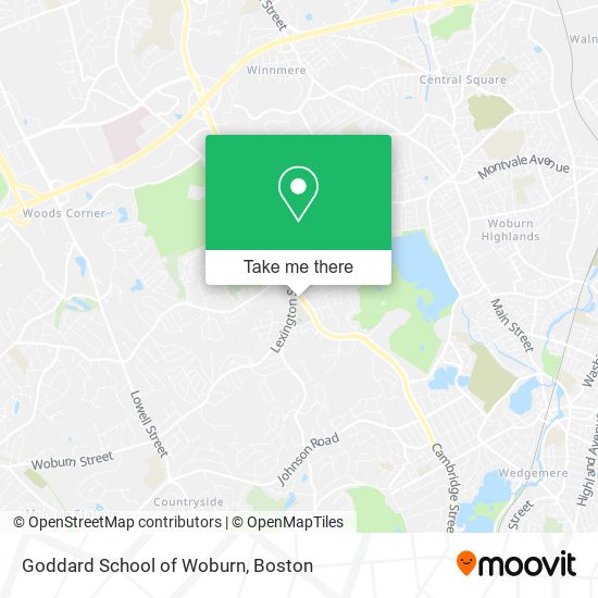 Goddard School of Woburn map