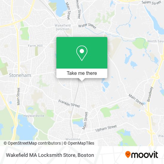 Mapa de Wakefield MA Locksmith Store