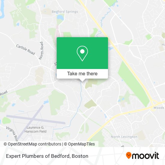 Expert Plumbers of Bedford map