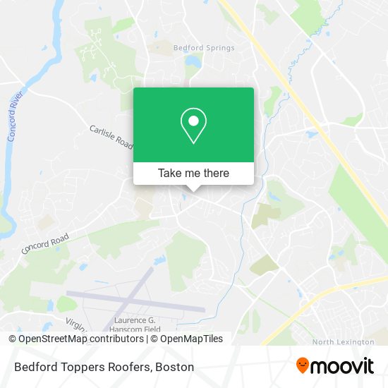 Bedford Toppers Roofers map