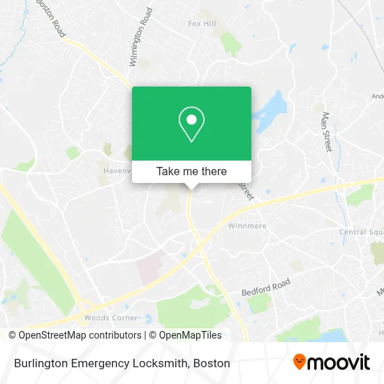 Burlington Emergency Locksmith map