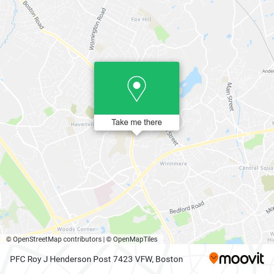 PFC Roy J Henderson Post 7423 VFW map