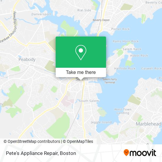 Mapa de Pete's Appliance Repair