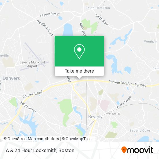 A & 24 Hour Locksmith map