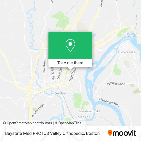 Baystate Med PRCTCS Valley Orthopedic map