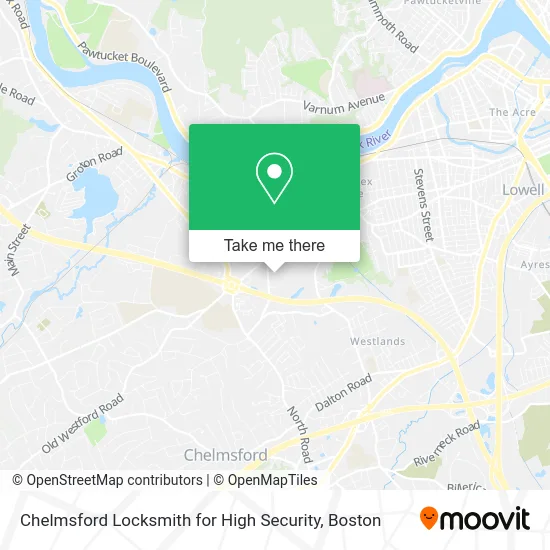 Chelmsford Locksmith for High Security map