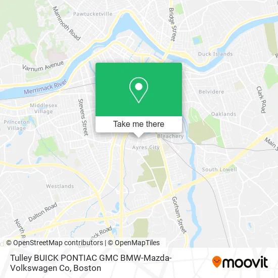 Tulley BUICK PONTIAC GMC BMW-Mazda-Volkswagen Co map