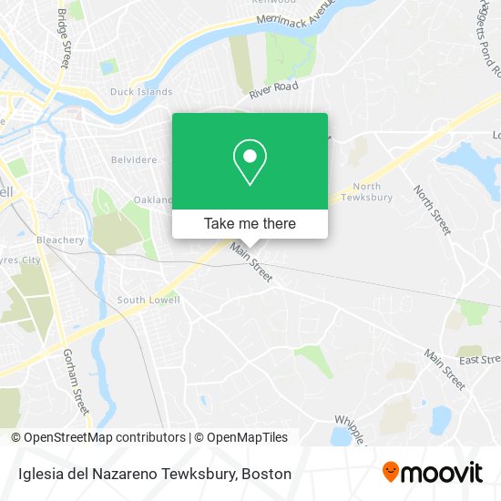 Iglesia del Nazareno Tewksbury map
