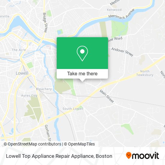 Mapa de Lowell Top Appliance Repair Appliance