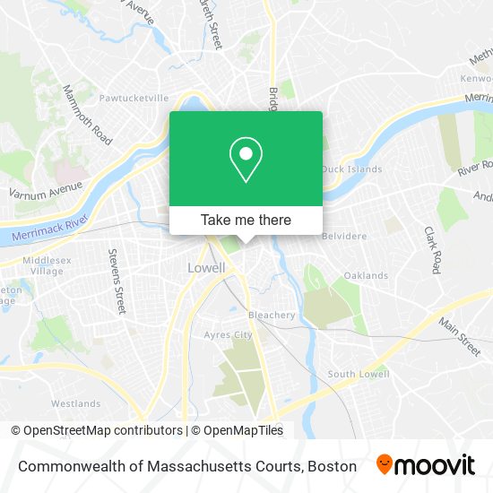 Mapa de Commonwealth of Massachusetts Courts