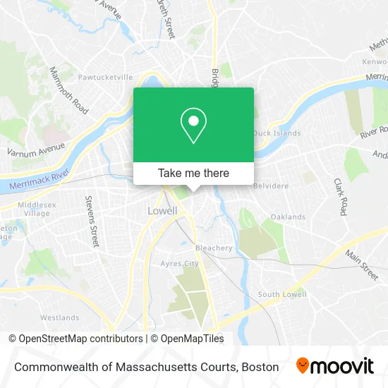 Commonwealth of Massachusetts Courts map