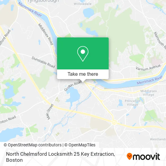 Mapa de North Chelmsford Locksmith 25 Key Extraction