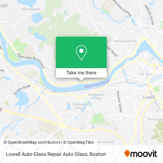 Mapa de Lowell Auto Glass Repair Auto Glass