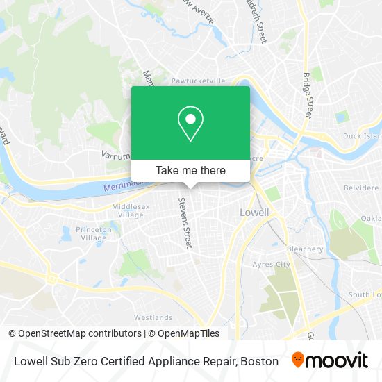 Lowell Sub Zero Certified Appliance Repair map