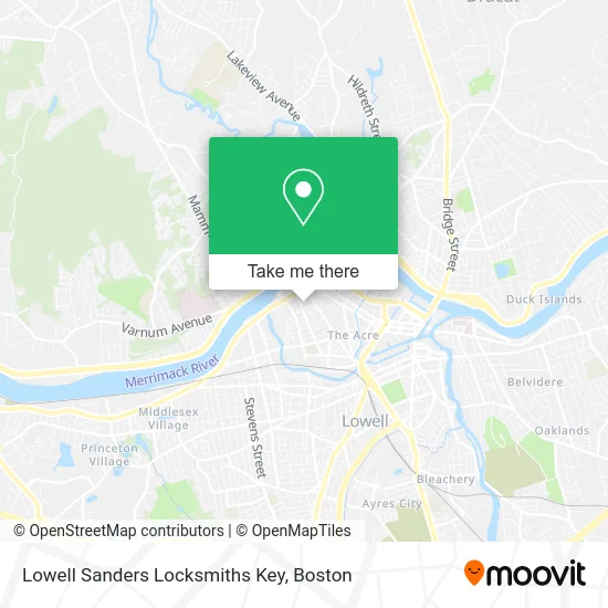 Lowell Sanders Locksmiths Key map