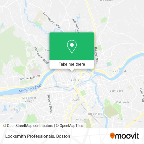 Locksmith Professionals map