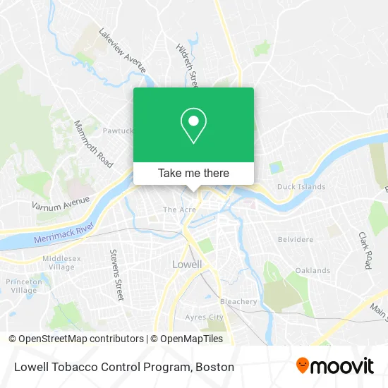 Lowell Tobacco Control Program map