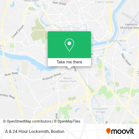 A & 24 Hour Locksmith map