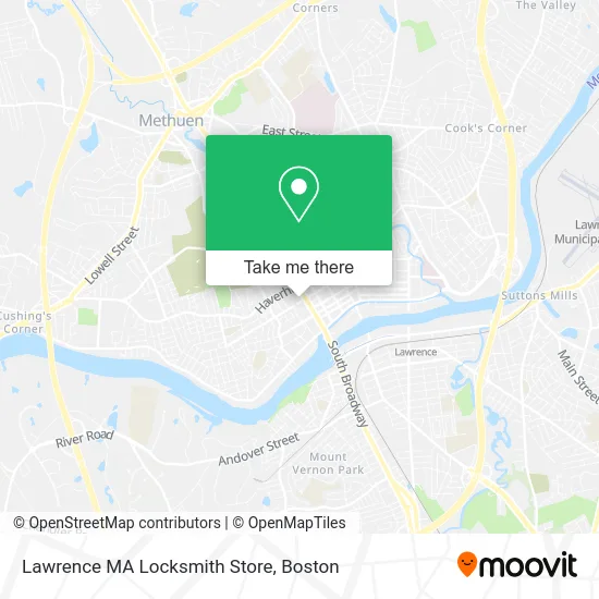 Lawrence MA Locksmith Store map