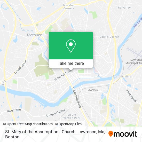Mapa de St. Mary of the Assumption - Church: Lawrence, Ma