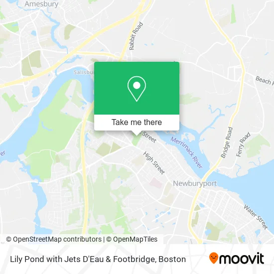 Mapa de Lily Pond with Jets D'Eau & Footbridge