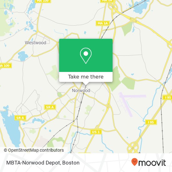 MBTA-Norwood Depot map