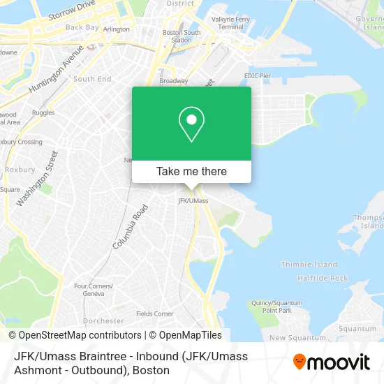 Mapa de JFK / Umass Braintree - Inbound (JFK / Umass Ashmont - Outbound)