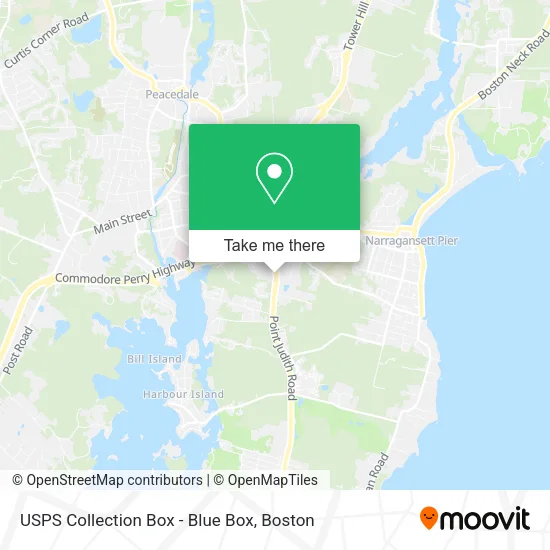 Mapa de USPS Collection Box - Blue Box