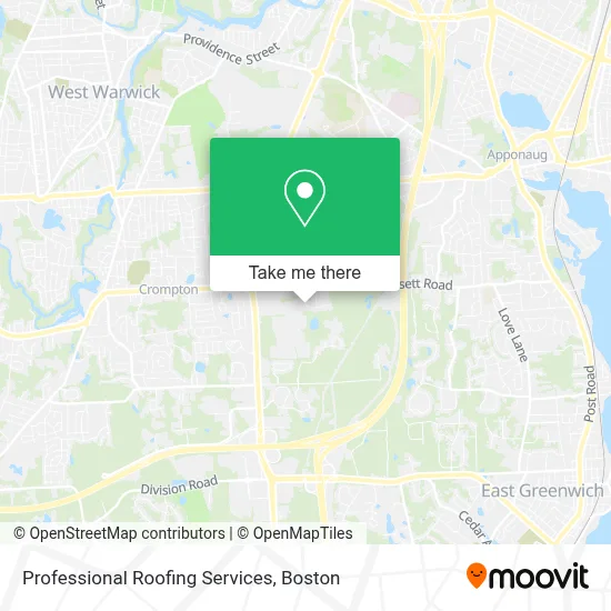 Professional Roofing Services map