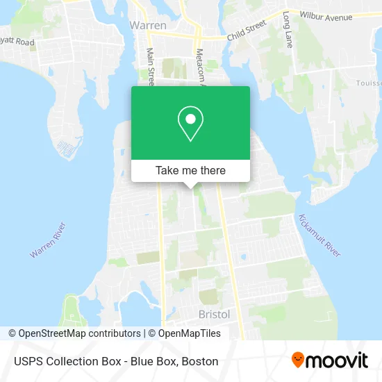 Mapa de USPS Collection Box - Blue Box