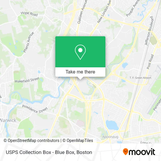 Mapa de USPS Collection Box - Blue Box