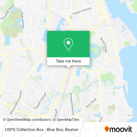 Mapa de USPS Collection Box - Blue Box