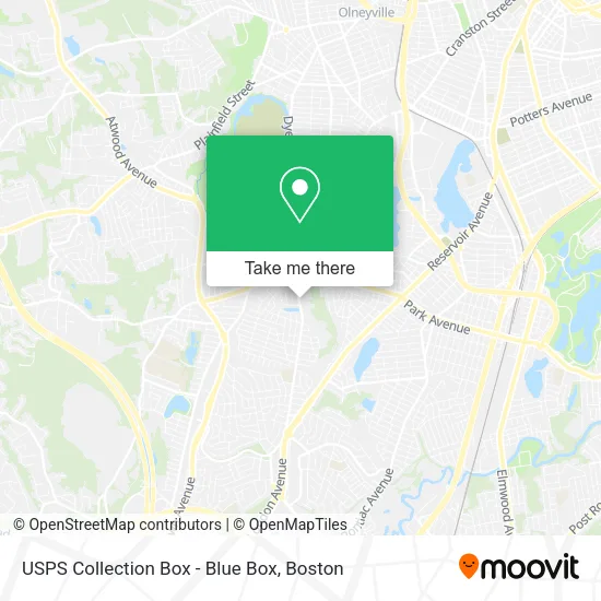 Mapa de USPS Collection Box - Blue Box