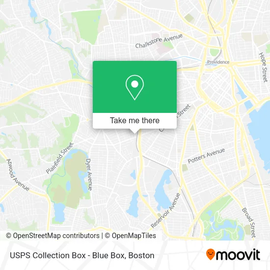 Mapa de USPS Collection Box - Blue Box
