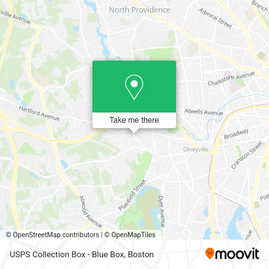 Mapa de USPS Collection Box - Blue Box