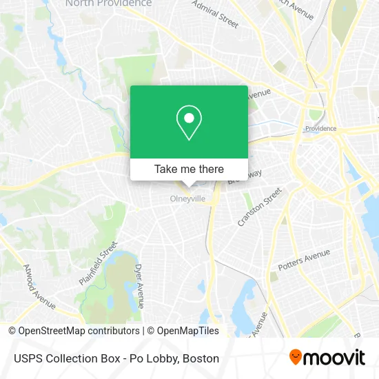 Mapa de USPS Collection Box - Po Lobby