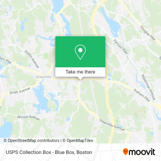 Mapa de USPS Collection Box - Blue Box