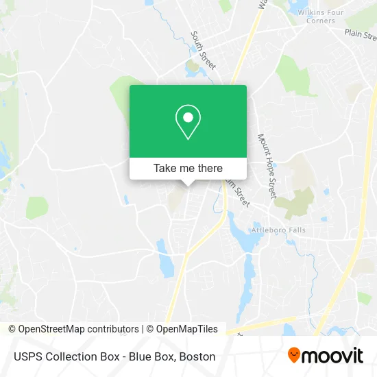 Mapa de USPS Collection Box - Blue Box