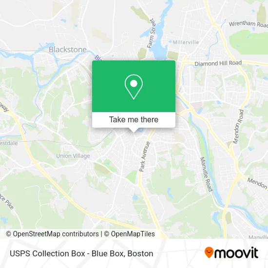 Mapa de USPS Collection Box - Blue Box