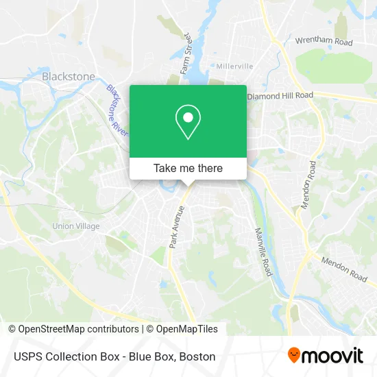 Mapa de USPS Collection Box - Blue Box