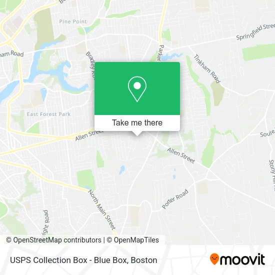 Mapa de USPS Collection Box - Blue Box
