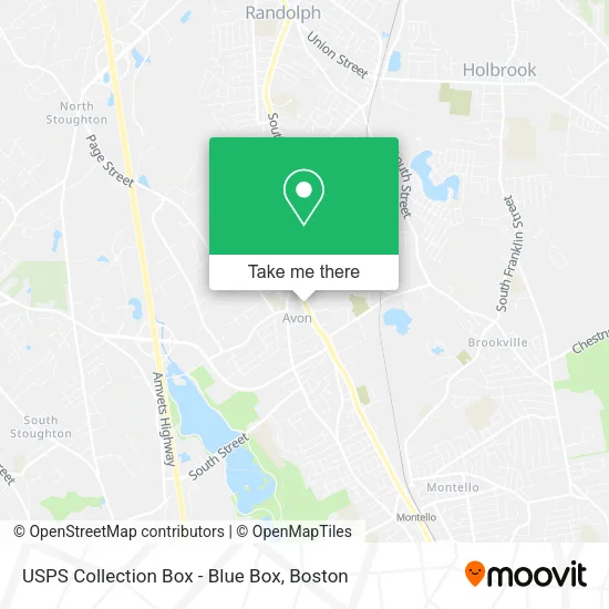 USPS Collection Box - Blue Box map